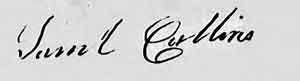 Samuel Collins Signature from his Revolutionary War Pension Files