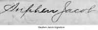 Signature of Stephen Jacob from Revolutionary War documents