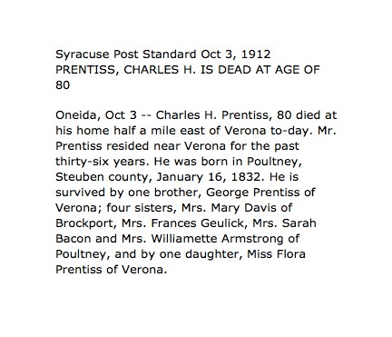 Charles Hotchkin Prentiss Obit