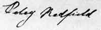 peleg Redfield signature in his Revolutionary War files