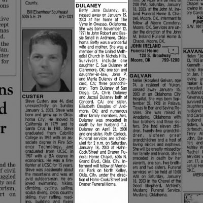 Betty Jane Small Obit 2003