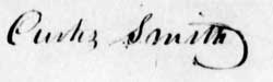 Signature of Curtis Smith from his Revolutionary War Pension Files